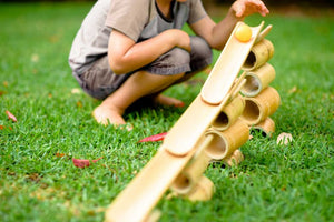 bamboo construct and roll | includes x3 wooden balls - big little noise