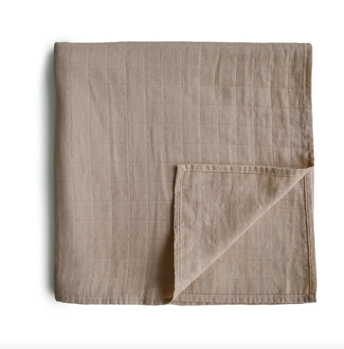 Organic Cotton Muslin Swaddle Blanket | natural - big little noise