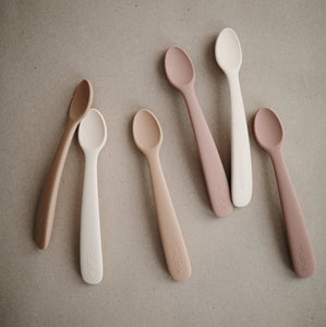 silicone spoon duo | blush and shifting sand - big little noise