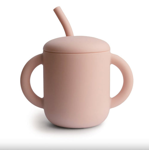 silicone training cup and straw | blush - big little noise