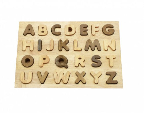 uppercase natural alphabet puzzle - big little noise