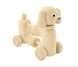 wooden dog with counting beads ~ rowan - big little noise