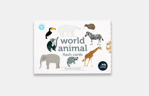 world animal flash cards - big little noise